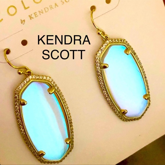 Kendra Scott Jewelry - NWT RARE & RETIRED Kendra Scott Elle Lux Dichroic & Yellow Gold & CZ’s AMAZING!